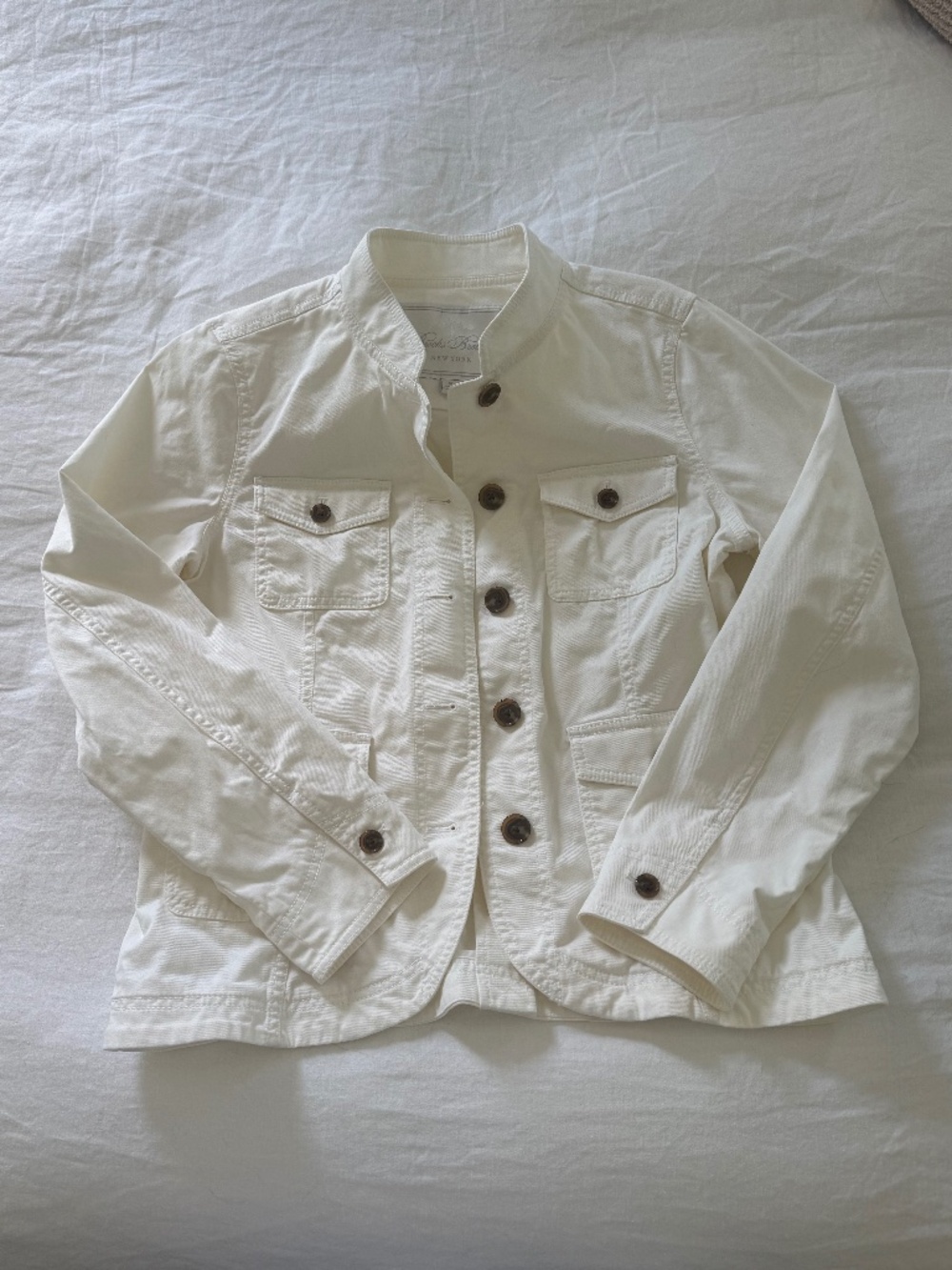 Brooks Brothers Women's White/Off White Denim Jacket